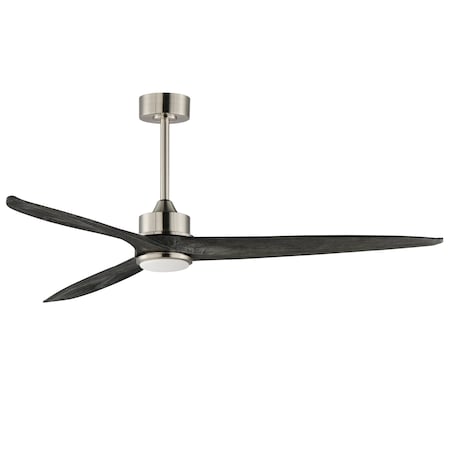 Maxim Lighting Woodwind 80'' Solid Wood Blade Fan W LED Light Kit, Satin Nickel 88834SN